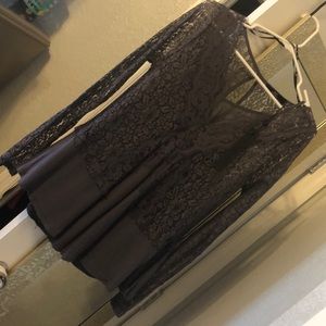 Purple long sleeve blouse.